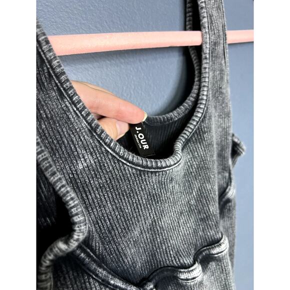 J. Our Dark Wash Body Suit Women's Size Large Grunge Figure Flattering Jumpsuit - Picture 5 of 8